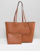 Warehouse Stitch Detail Shopper Bag - Tan
