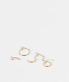 Weekday 3 Pack Mid Hoop Earrings In Gold