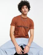 Calvin Klein Jeans Institutional Graphic T-shirt In Brown