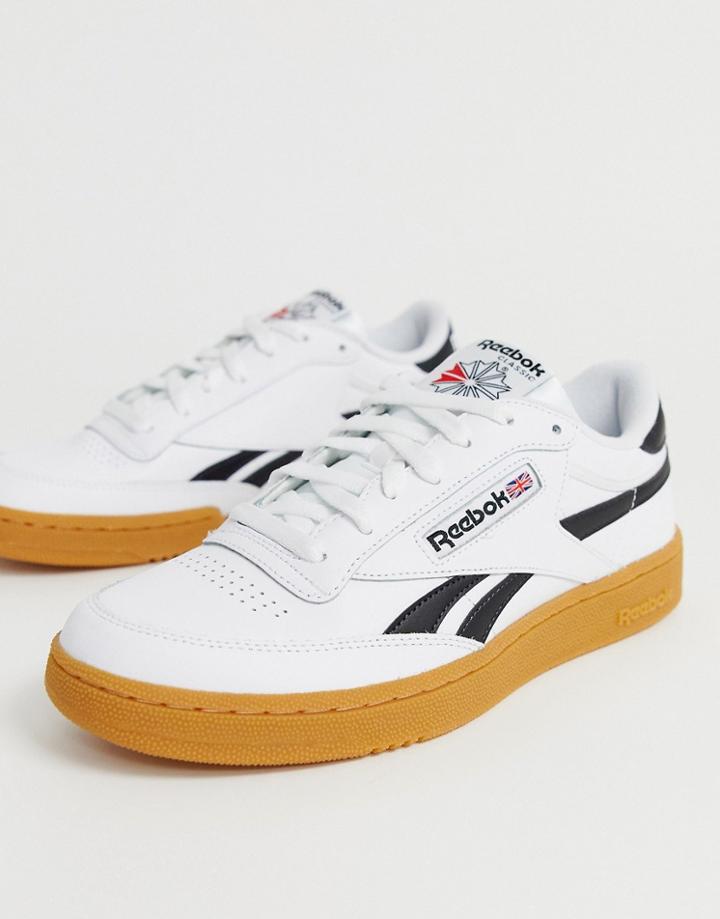 Reebok Classics Club C Revenge Sneakers In White With Gum Sole