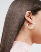 Asos Ball Chain Hoop Earrings - Gold