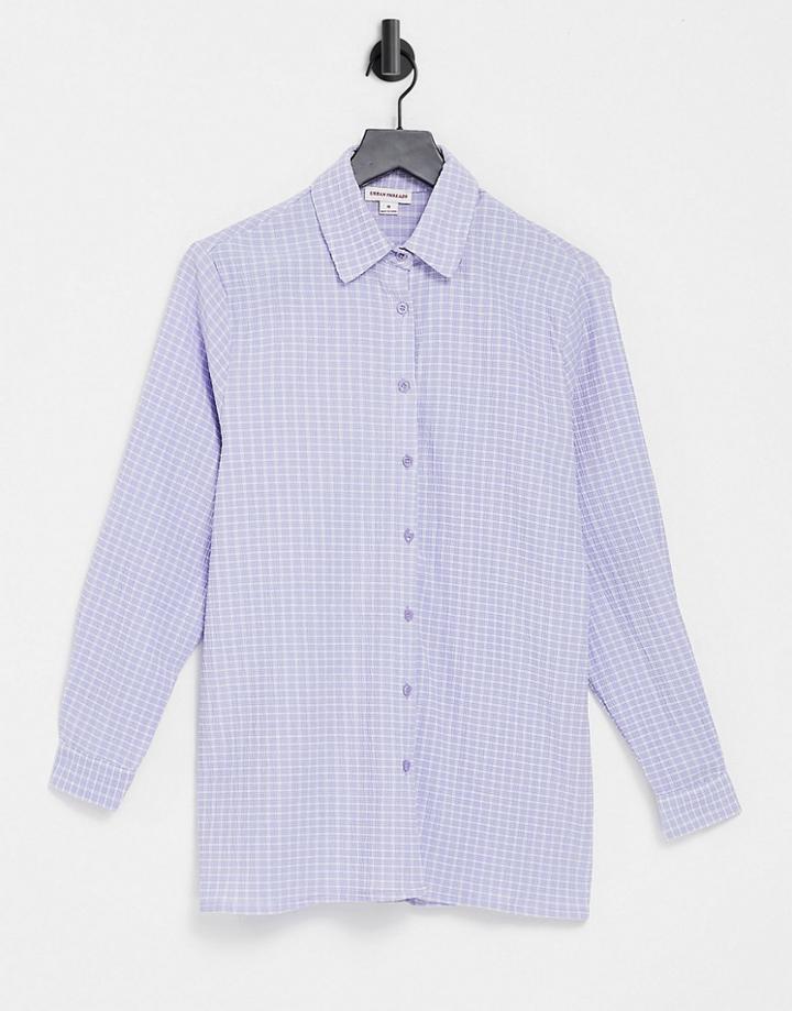 Urban Threads Oversized Checked Shirt In Blue-multi