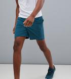 Asos 4505 Tall Training Shorts In Mid Length With Quick Dry In Teal - Green