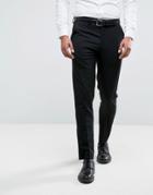 River Island Skinny Fit Smart Pants In Black - Black