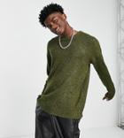 Reclaimed Vintage Inspired Unisex Crew Neck Sweater Green