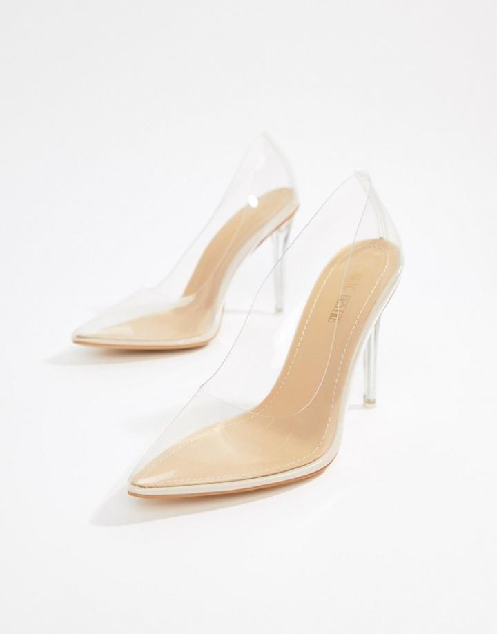 Public Desire Drank Clear Pumps - Beige