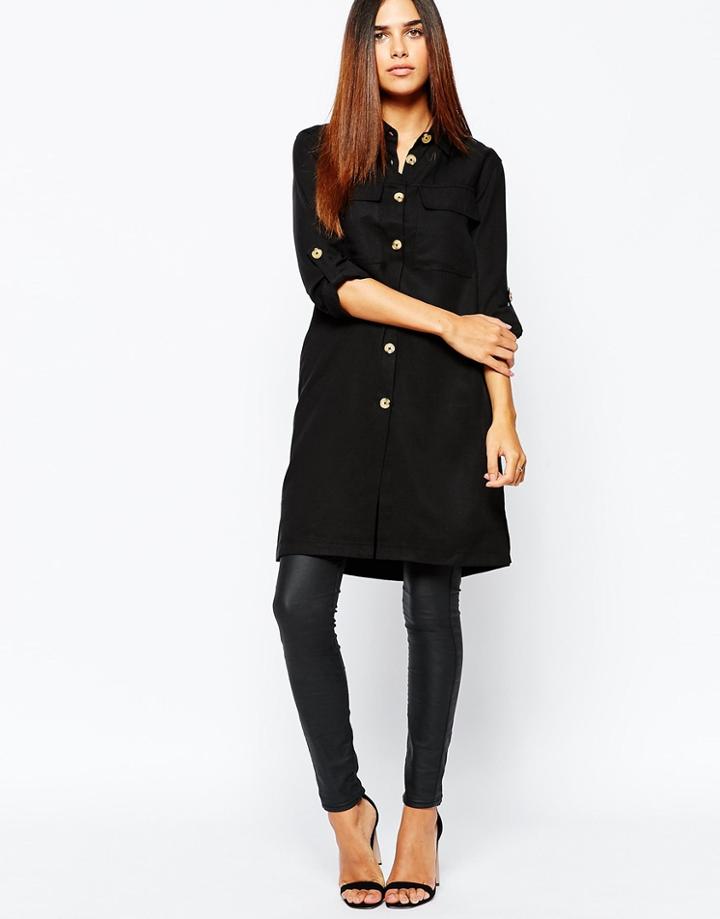 Warehouse Longline Utility Jacket - Black