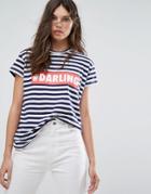 Mango Stripe Darling T-shirt - Navy
