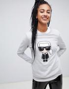 Karl Lagerfeld Iconic Studded Sweatshirt - Gray