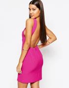 Aqaq Nytro Mini Dress With Open Back - Nightlife Pink