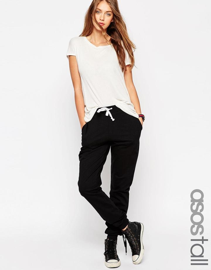 Asos Tall Lightweight Joggers With Contrast Tie - Black