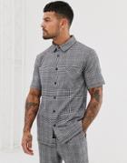 Native Youth Two-piece Short Sleeve Shirt With Check In Black