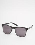 Asos Square Sunglasses In Black Sheet Metal - Black
