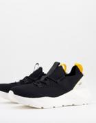 Rule London Chunky Knit Runner Sneakers In Black Mix