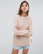Asos Ultimate Chunky Sweater With Crew Neck - Pink