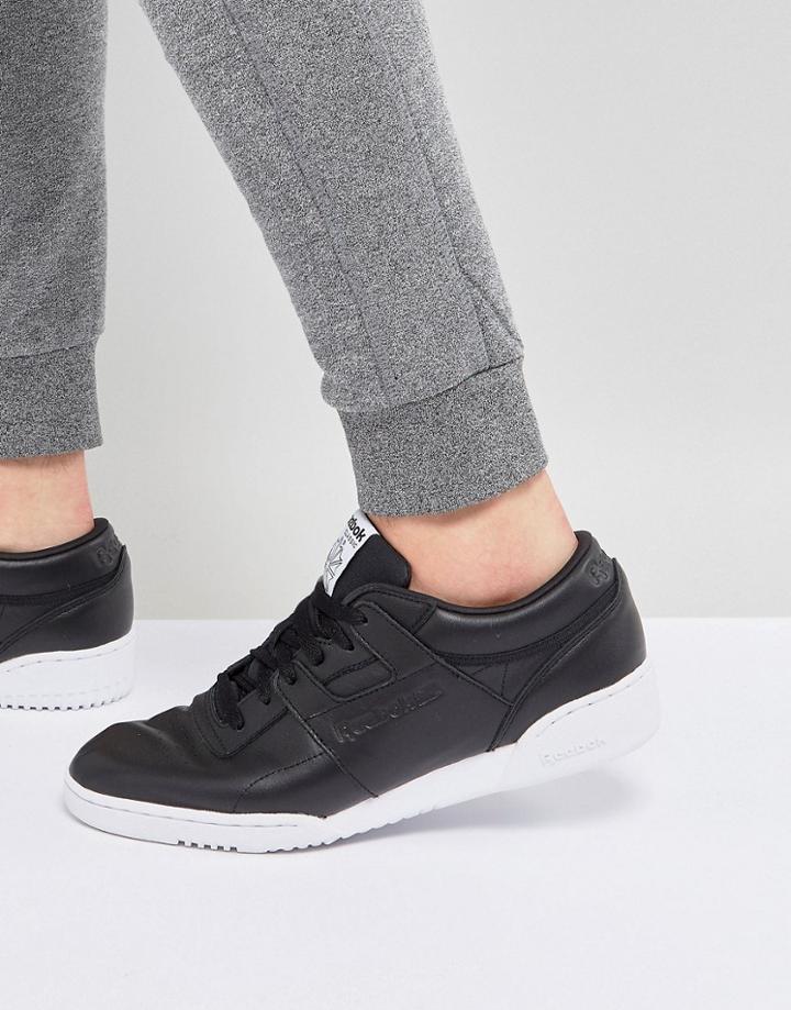 Reebok Workout Lo Clean Id Sneakers In Black Bs9830