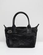 Ted Baker Quilted Bow Small Nylon Tote - Black