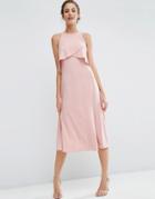 Asos Wedding Double Layer Midi Dress - Pink