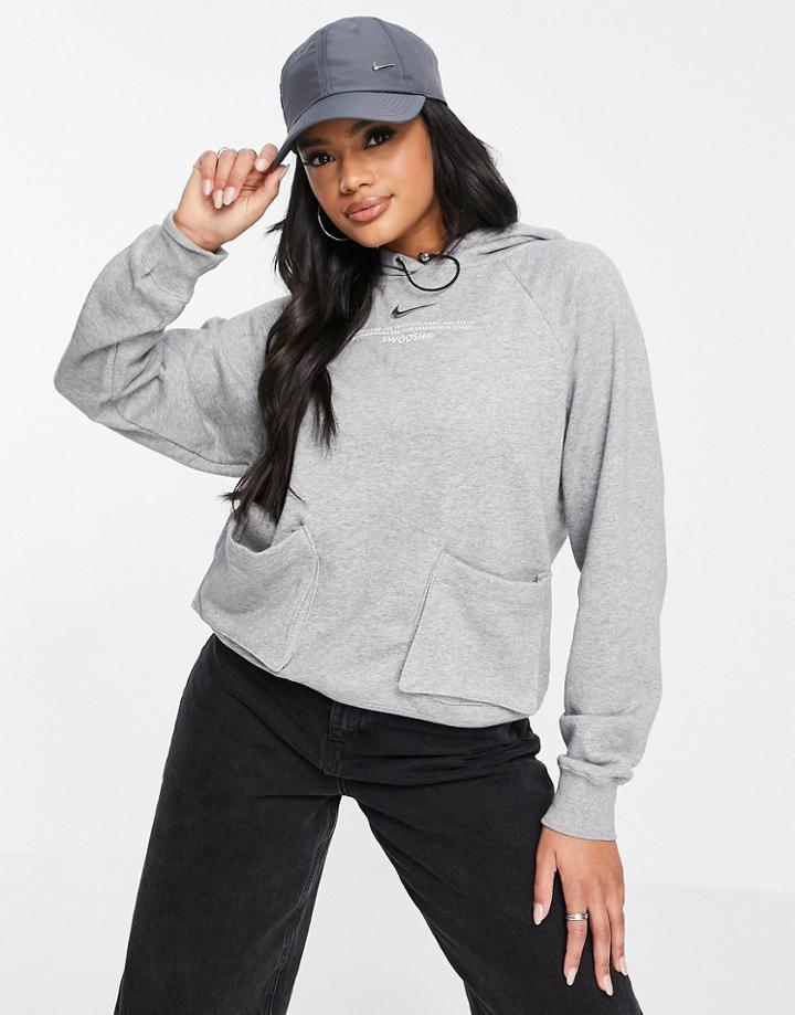 Nike Swoosh Fleece Hoodie In Heather Gray-grey