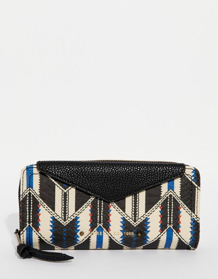 Fiorelli Printed Zip Around Purse - Black