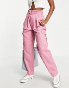 Jjxx Belted Waist Cargo Pants In Pink