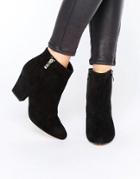 Dune Orla Side Zip Kitten Heel Boots - Black