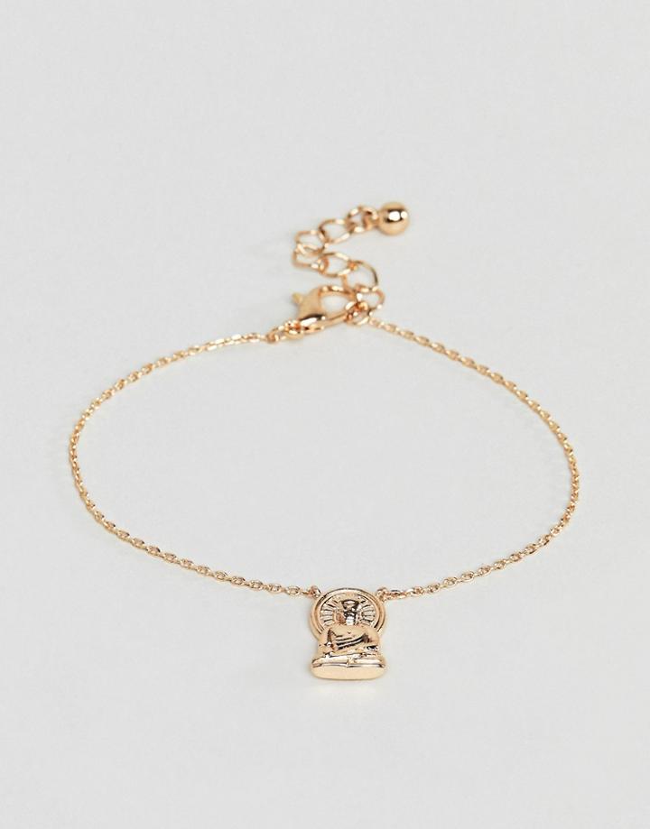Asos Design Buddha Charm Bracelet - Gold