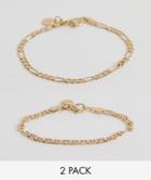 Chained & Able Gold Chain Bracelets In 2 Pack - Gold