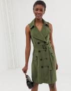 Vero Moda Double Breasted Utility Blazer Dress-green