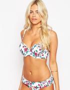 New Look Fuller Bust Floral Bikini Top - White
