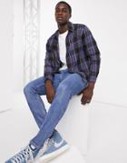 Levi's Sunset 1 Pocket Standard Fit Plaid Shirt In Navy/yellow