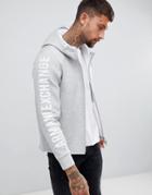 Armani Exchange Zip-thru Hoodie In Gray - Gray