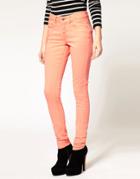Asos Skinny Jeans In Neon Coral #4 - Pink
