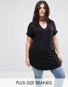 New Look Plus Choker T-shirt Dress - Black
