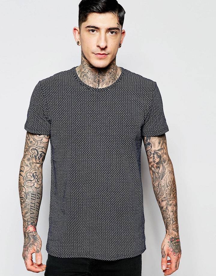 Minimum T-shirt With All Over Print In Navy - Navy Blazer