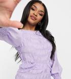 Y.a.s Petite Blouse Set With Shirred Bodice And Slash Neck In Lilac-purple