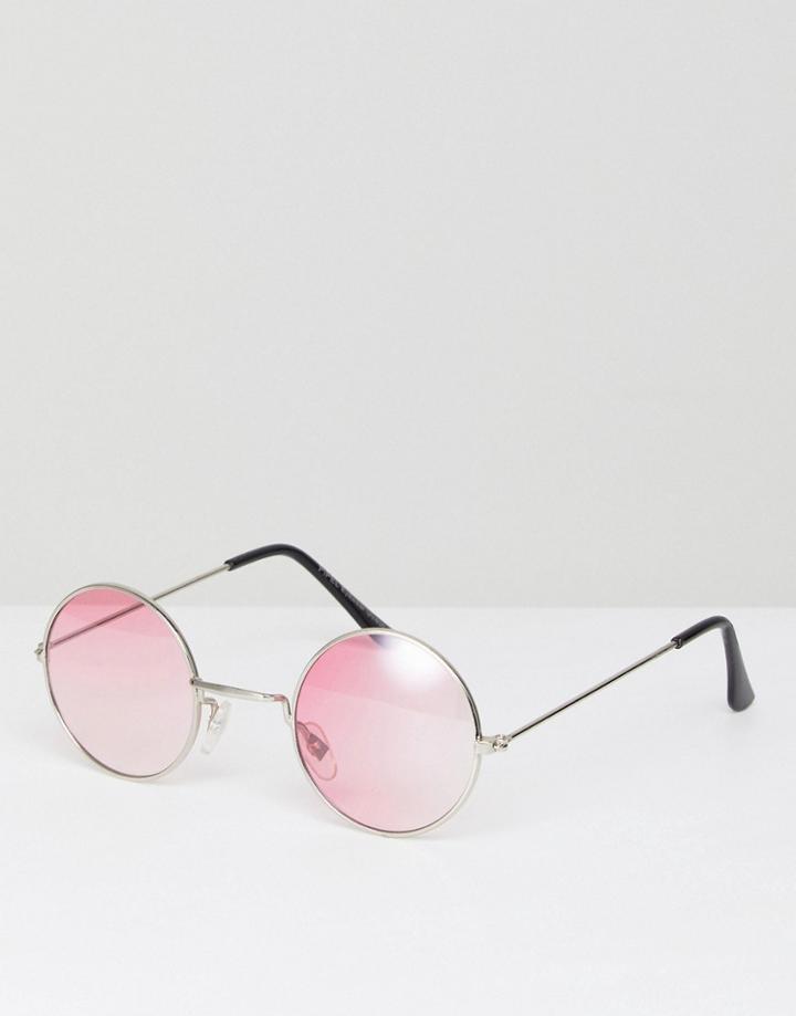 7x Round Glasses Red Lens - Black
