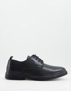 New Look Faux Leather Lace Up Oxford Shoes In Black