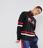 Fila Black Line Mesh Long Sleeve T-shirt With Logo In Black Line - Black