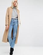Helene Berman Drapey Longline Jacket In Camel - Beige