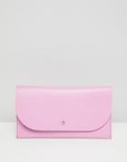 Asos Design Leather Stud Foldover Purse - Pink