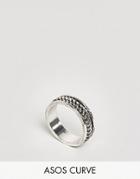 Asos Curve Exclusive Chunky Twist Pinky Ring - Silver