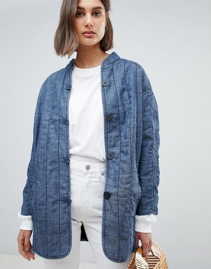 Waven Lykke Quilted Denim Jacket - Blue