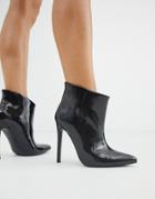 Asos Design Effortless Pull On Ankle Boots In Black Patent