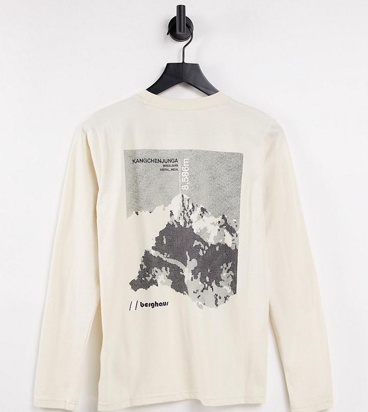 Bergahus Kanchenjunga Long Sleeve T-shirt In Beige Exclusive At Asos-neutral