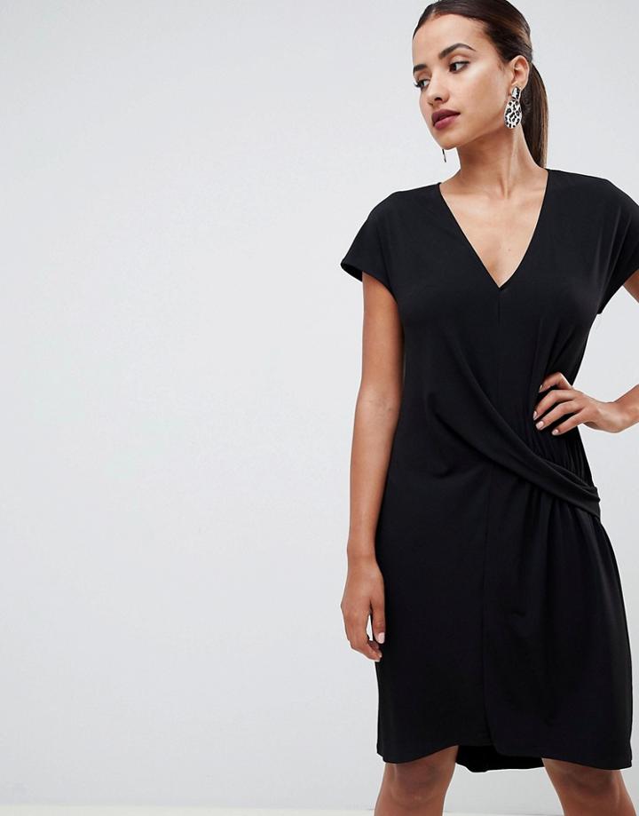 Asos Design Dropped Waist Dress-black
