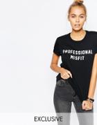 Adolescent Clothing Boyfriend T-shirt With Professional Misfit Print - Black