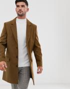 New Look Overcoat In Camel