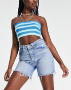 Levi's 501 Mid Thigh Shorts In Light Wash Blue