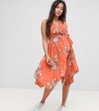 New Look Maternity Hanky Hem Dress - Orange
